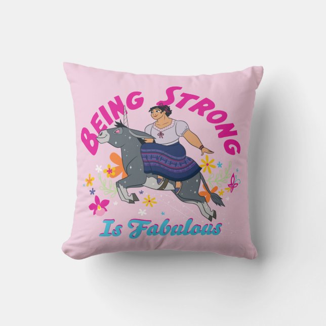 Encanto | Luisa - Being Strong Is Fabulous Throw Pillow (Front)