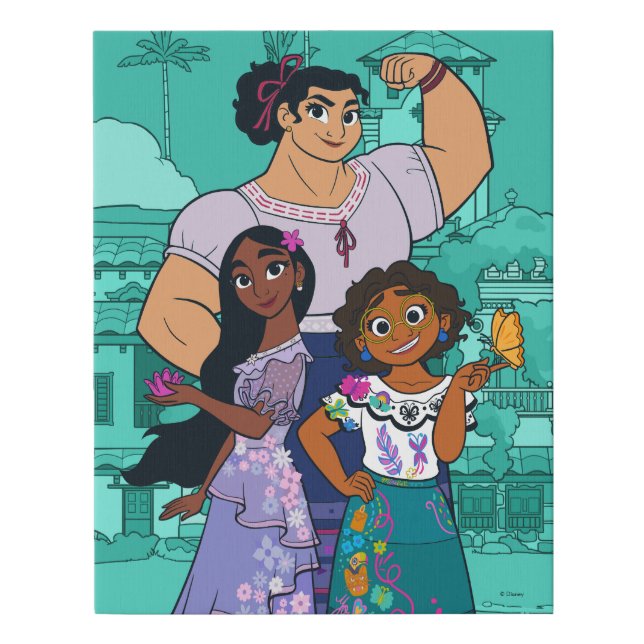 Encanto | Luisa, Isabela, & Mirabel Faux Canvas Print (Front)