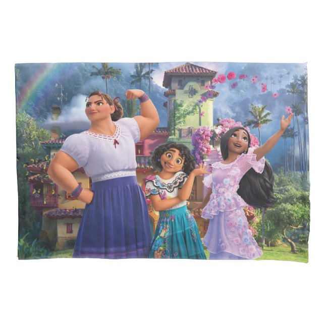 Encanto | Luisa, Mirabel, & Isabela Pillow Case (Front)