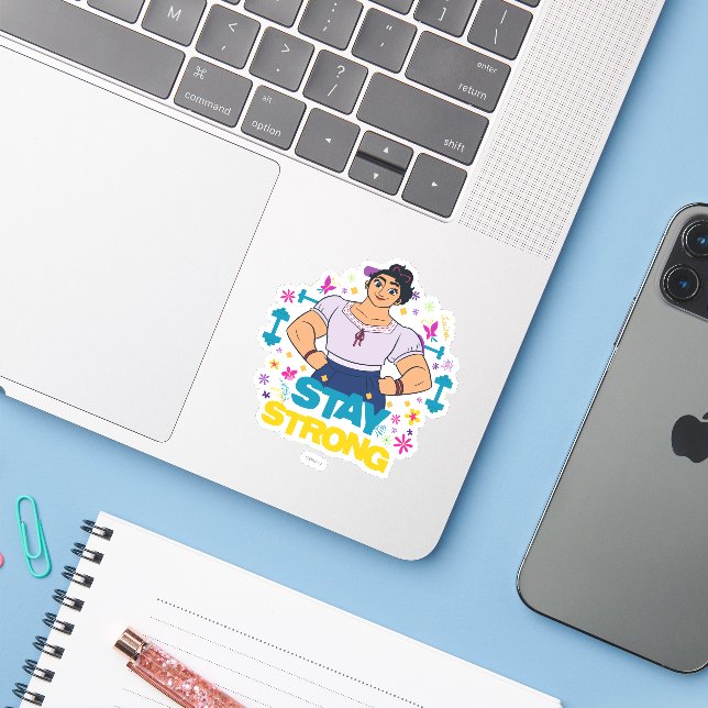 Encanto | Luisa - Stay Strong Sticker (Laptop w/ iPhone)