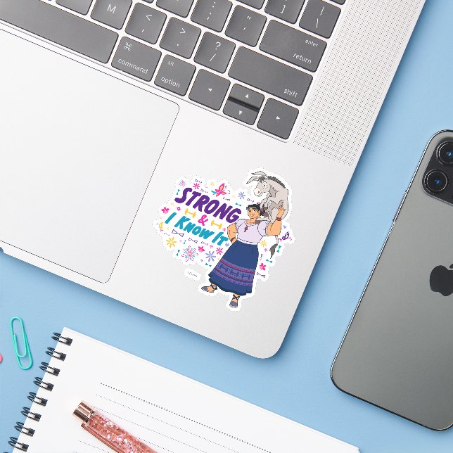 Encanto | Luisa - Strong & I Know It Sticker (Laptop w/ iPhone)