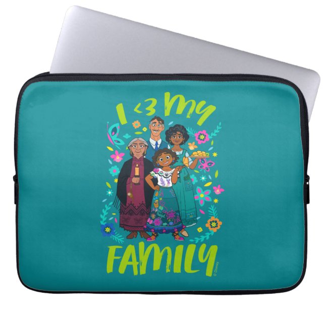 Encanto | Madrigal Family - I <3 My Family Laptop Sleeve (Front)