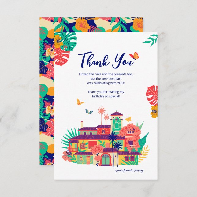 Encanto Magical Casa Madrigal Birthday Thank You Invitation (Front/Back)
