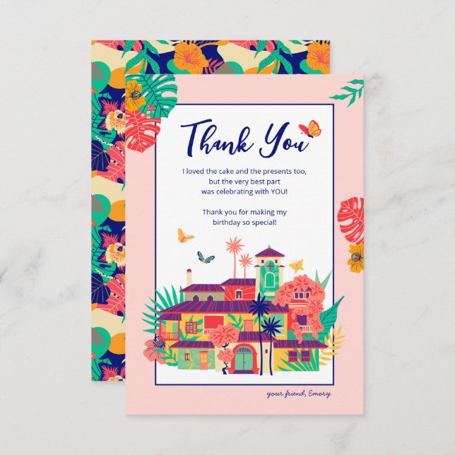 Encanto Magical Casa Madrigal Birthday Thank You Invitation (Front/Back)