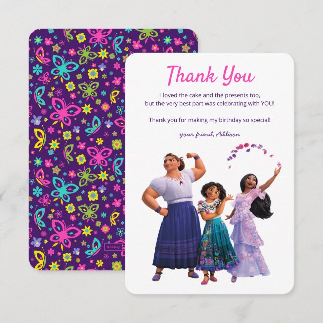 Encanto Sisters Birthday Thank You Invitation (Front/Back)
