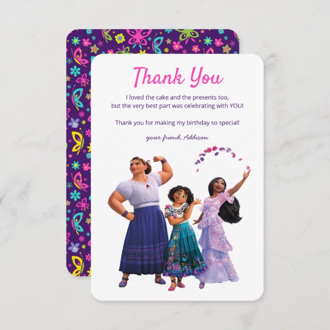 Encanto Sisters Birthday Thank You Invitation (Front/Back)