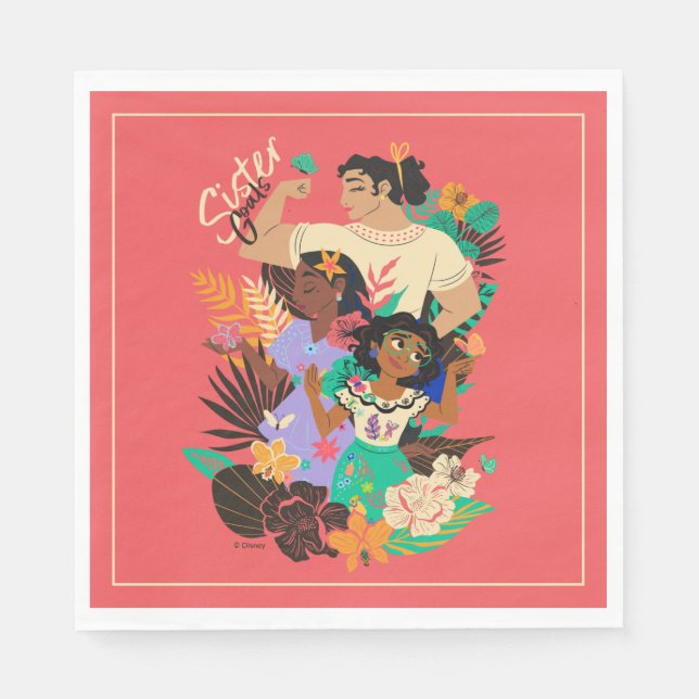 Encanto Sisters | Sister Goals Floral Graphic Napkins (Front)