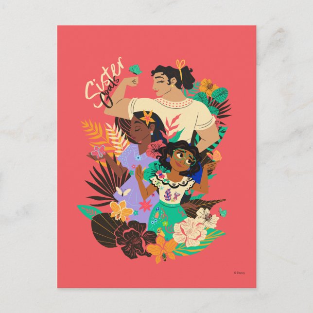 Encanto Sisters | Sister Goals Floral Graphic Postcard (Front)