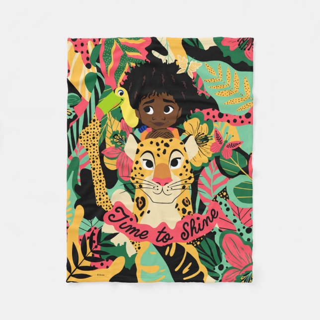 Encanto's Antonio Floral Graphic - Time to Shine Fleece Blanket (Front)