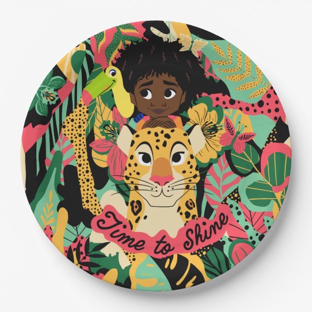Encanto's Antonio Floral Graphic - Time to Shine Paper Plates (Front)