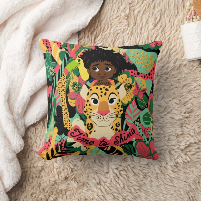 Encanto's Antonio Floral Graphic - Time to Shine Throw Pillow (Blanket)