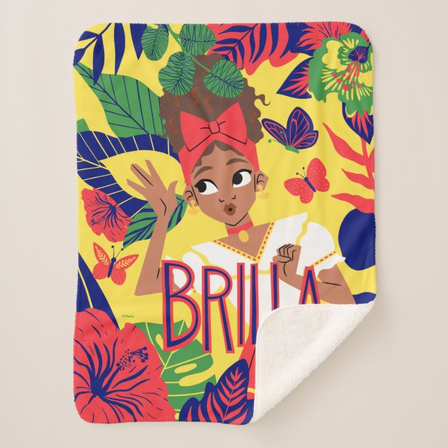 Encanto's Dolores | Floral Graphic Sherpa Blanket (Front)