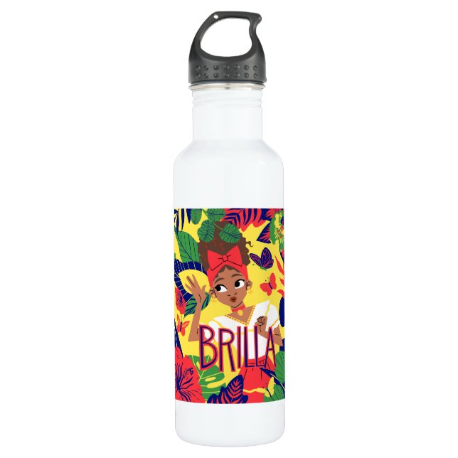 Encanto's Dolores | Floral Graphic Stainless Steel Water Bottle (Front)