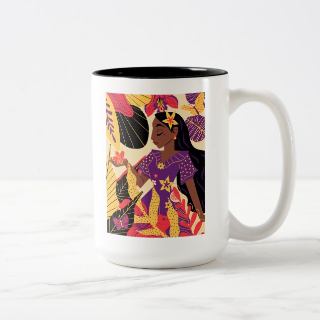Encanto's Isabela | Floral Graphic Two-Tone Coffee Mug (Right)
