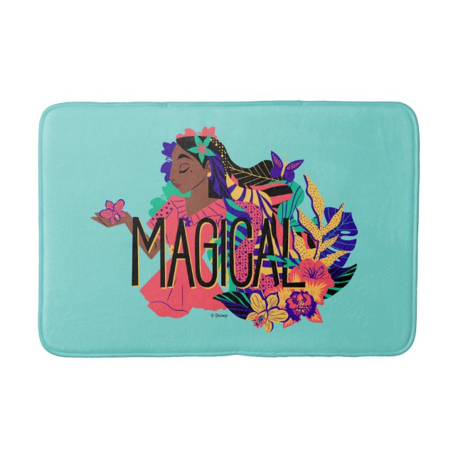 Encanto's Isabella | Magical Floral Graphic Bath Mat (Front)