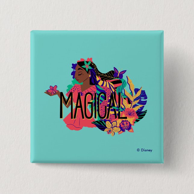 Encanto's Isabella | Magical Floral Graphic Button (Front)