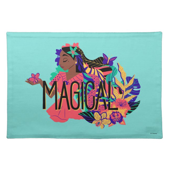 Encanto's Isabella | Magical Floral Graphic Cloth Placemat (Front)