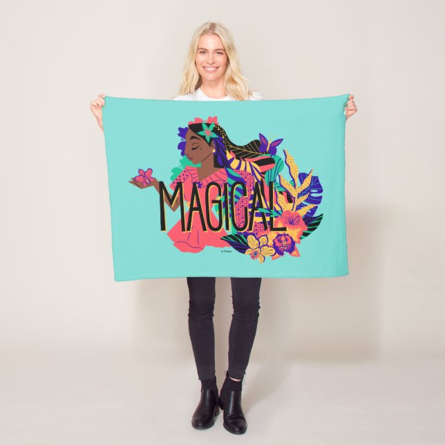 Encanto's Isabella | Magical Floral Graphic Fleece Blanket (In Situ)