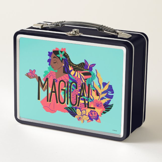 Encanto's Isabella | Magical Floral Graphic Metal Lunch Box (Front)