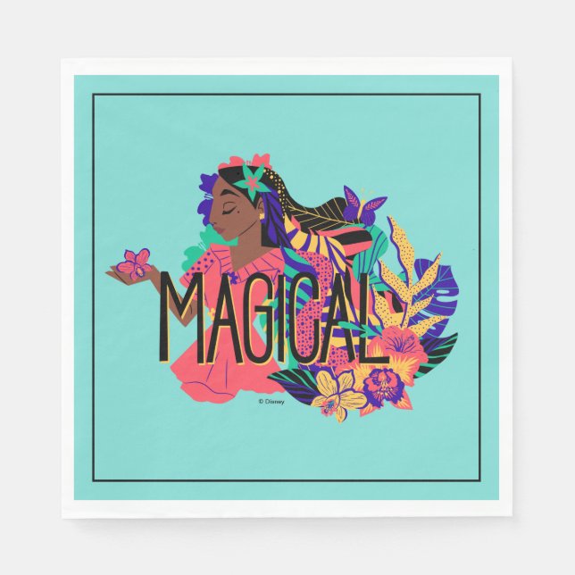Encanto's Isabella | Magical Floral Graphic Napkins (Front)