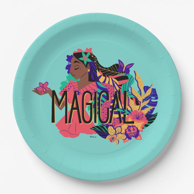 Encanto's Isabella | Magical Floral Graphic Paper Plates (Front)