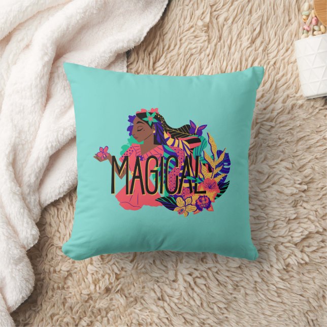 Encanto's Isabella | Magical Floral Graphic Throw Pillow (Blanket)