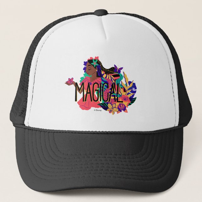 Encanto's Isabella | Magical Floral Graphic Trucker Hat (Front)