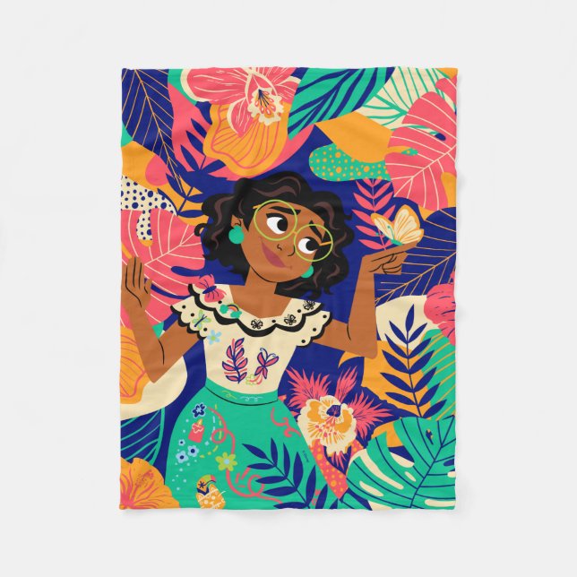 Encanto's Mirabel | Floral Graphic Fleece Blanket (Front)