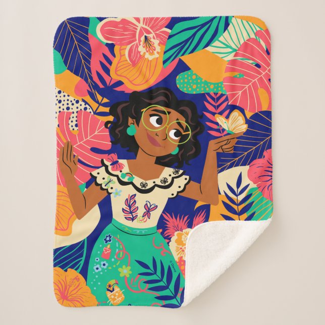 Encanto's Mirabel | Floral Graphic Sherpa Blanket (Front)