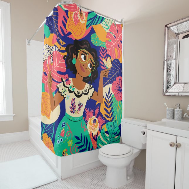 Encanto's Mirabel | Floral Graphic Shower Curtain (In Situ)