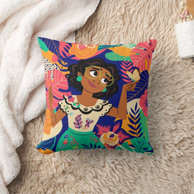 Encanto's Mirabel | Floral Graphic Throw Pillow (Blanket)