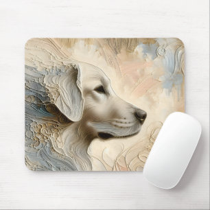 Encaustic Paint Portait of a Golden Retriever Mouse Pad