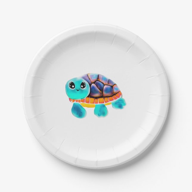 Encaustic painting turtle Copy Paper Plates (Front)