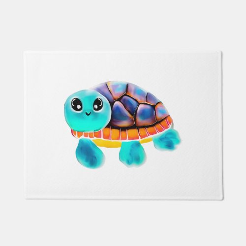 Encaustic painting turtle doormat