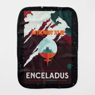 Enceladus Moon of Saturn - Future Spacewoman Baby Burp Cloth