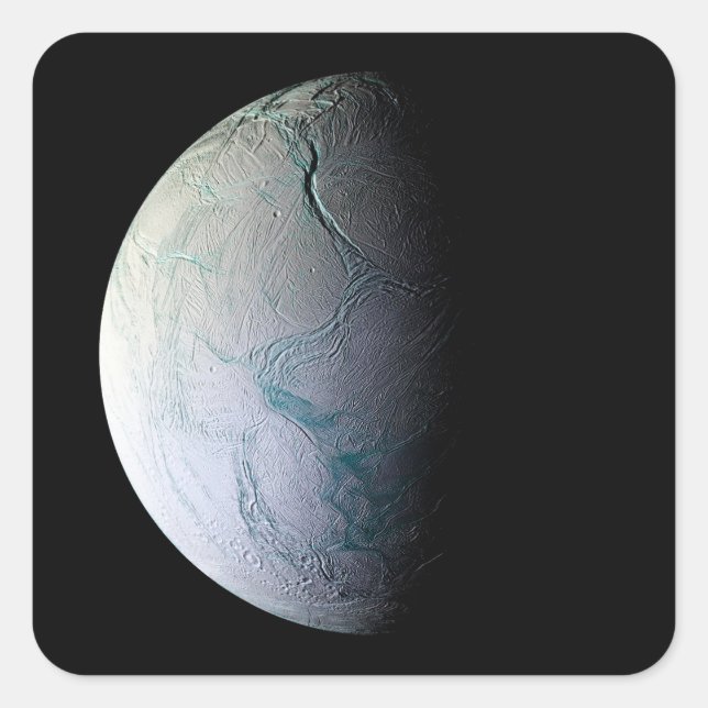 Enceladus moon Saturn astronomy universe telescope Square Sticker (Front)