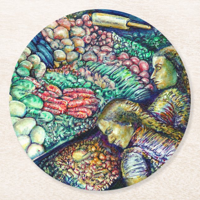 Enceladus Round Paper Coaster (Front)