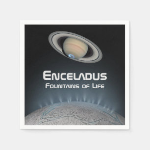 Enceladus Saturn Moon Fountains of Life Napkins