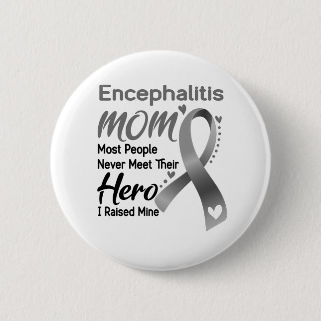 Encephalitis Awareness Month Ribbon Gifts Button (Front)