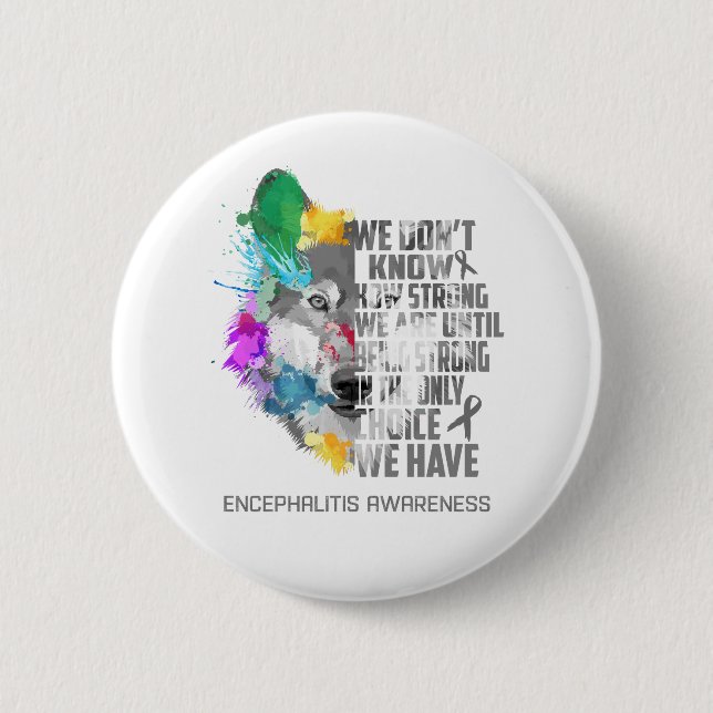 Encephalitis Awareness Ribbon Support Gifts Button (Front)