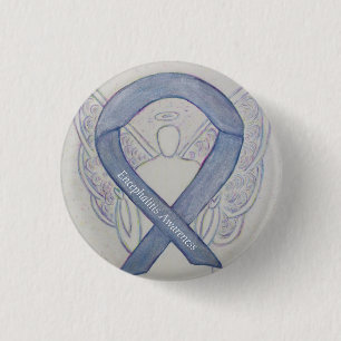 Encephalitis Silver Awareness Ribbon Angel Pins