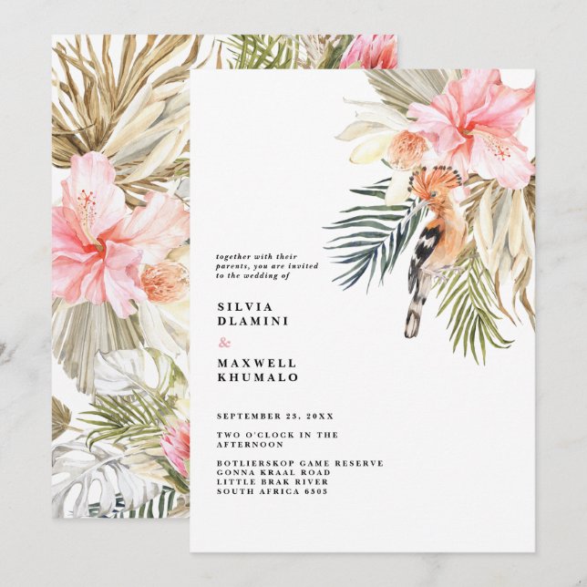 Enchanted African Safari Wedding Invitation (Front/Back)