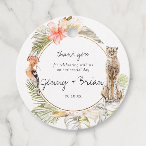 Enchanted African Safari  Wedding Thank You Favor Tags