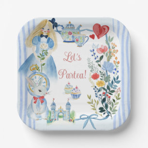 Enchanted Alice in Wonderland Garden Paper Napkin Plates