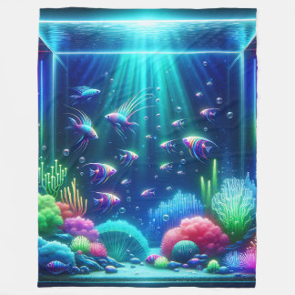  “Enchanted Aquarium Escape” Fleece Blanket