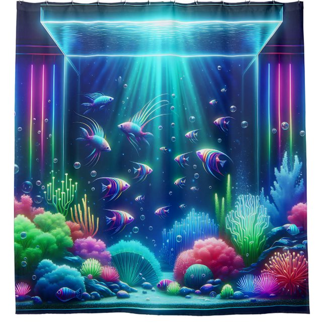  “Enchanted Aquarium Escape” Shower Curtain (Front)