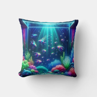  “Enchanted Aquarium Escape” Throw Pillow