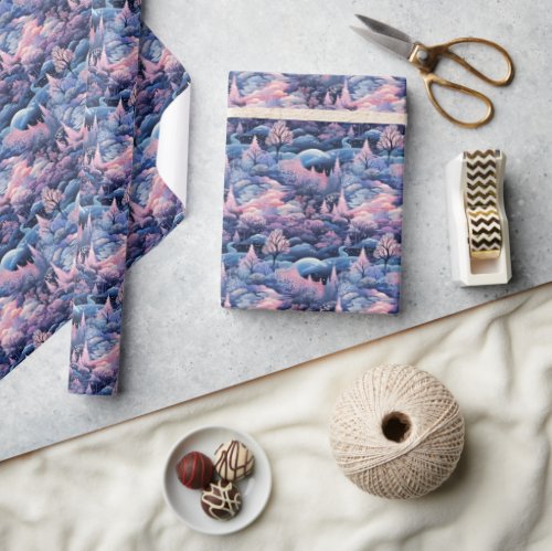 Enchanted Aurora Wonderland Winter Design Wrapping Paper