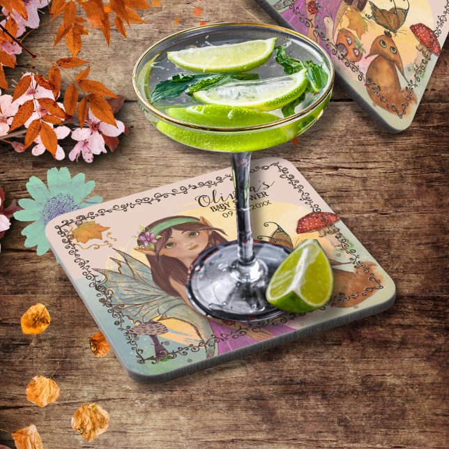 Enchanted Autumn Fairy Baby Shower Coaster (Enchanted Autumn Fairy Baby Shower Coaster)