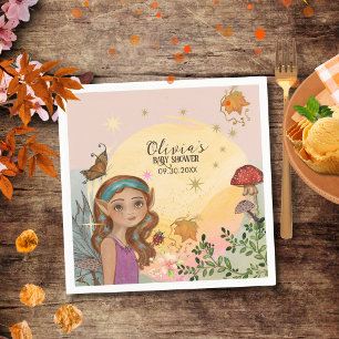 Enchanted Autumn Forest Fairy Baby  Napkins